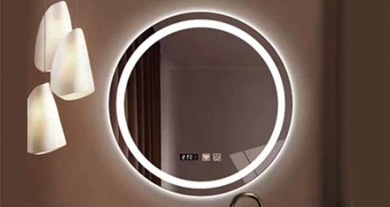 Modern High-End LED Bathroom Mirror with Durable Touch Screen for Bedroom Makeup & Hair Styling Salon Bath Mirror