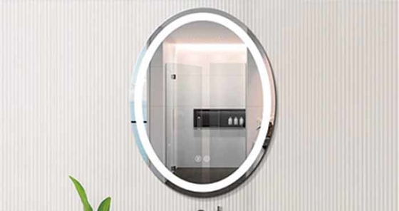 Modern High-End LED Bathroom Mirror with Durable Touch Screen for Bedroom Makeup & Hair Styling Salon Bath Mirror