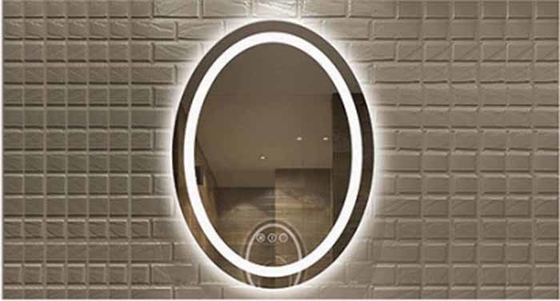 Modern High-End LED Bathroom Mirror with Durable Touch Screen for Bedroom Makeup & Hair Styling Salon Bath Mirror