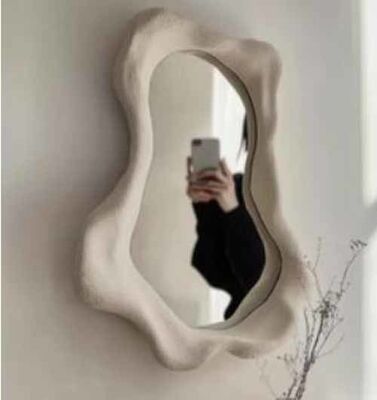 Luxury Irregular Framed Glass Mirror Set Wall Decor Designs for Home with Elegant Frame