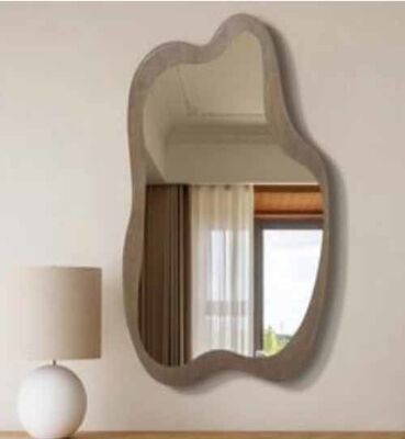 Handmade Modern Home Decor Large Wall Hanging Gold Frame Mirror Irregular Shape with Organic Style Art Deco Design