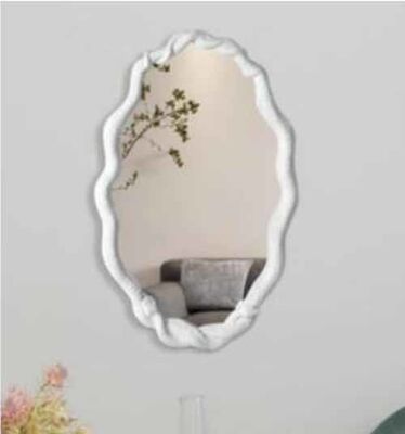 Modern Luxury Villa Hotel Accent Golden Decorative Mirror Bedroom Bathroom Wood Frame Irregular Shape Wall Mirror Furniture