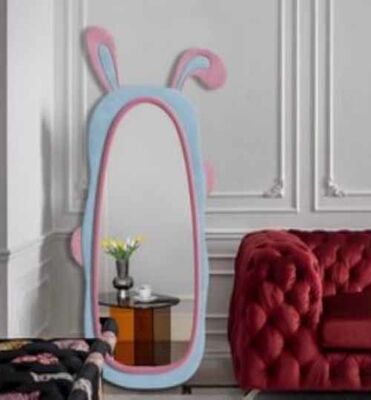 Modern Style Wooden Frame Full-length Mirror, Retro Wall Mirror, Suitable for Use As a Floor Mirror in Living Room and Bedroom