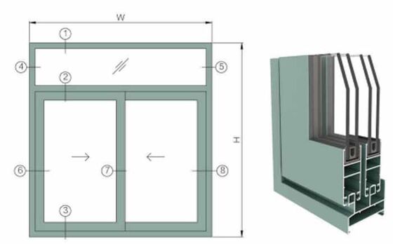 Latest design sound proof temper double glazed single track aluminum profile