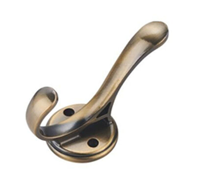 Metal Vintage Double Towel Coat Hook Wall Mount Black Rustic Coat Hook