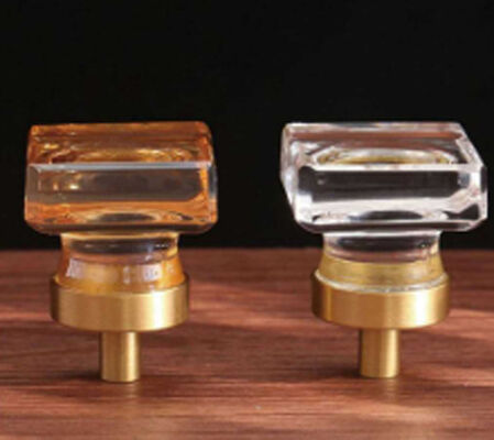 Popular Style Multi Color Transparent Crystal Glass Luxury Furniture Cabinet Door Pull Round Diamond Drawer Knob