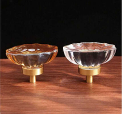 Popular Style Multi Color Transparent Crystal Glass Luxury Furniture Cabinet Door Pull Round Diamond Drawer Knob