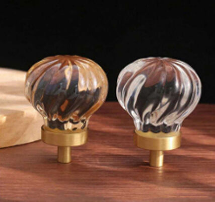 30mm Width Modern Simple Crystal Glass Handle Pot Lid Handle Teapot Hardware Wardrobe Drawer Knobs