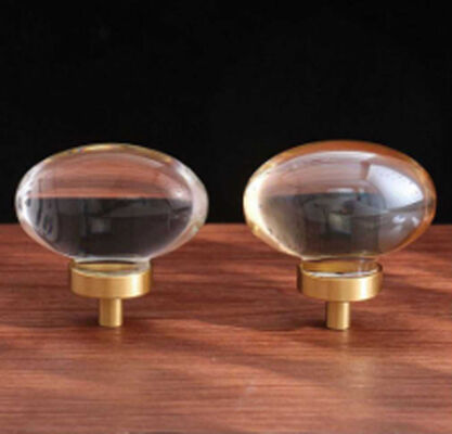 30mm Width Modern Simple Crystal Glass Handle Pot Lid Handle Teapot Hardware Wardrobe Drawer Knobs