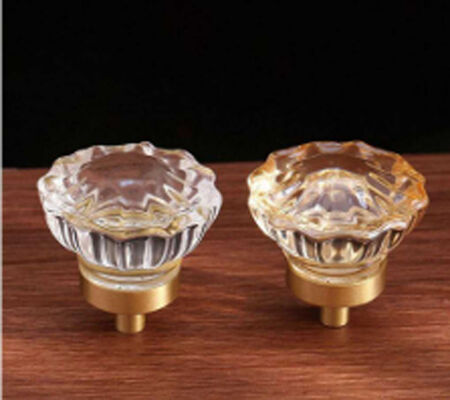 30mm Width Modern Simple Crystal Glass Handle Pot Lid Handle Teapot Hardware Wardrobe Drawer Knobs