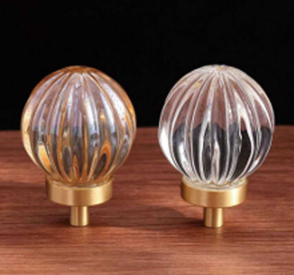 30mm Width Modern Simple Crystal Glass Handle Pot Lid Handle Teapot Hardware Wardrobe Drawer Knobs
