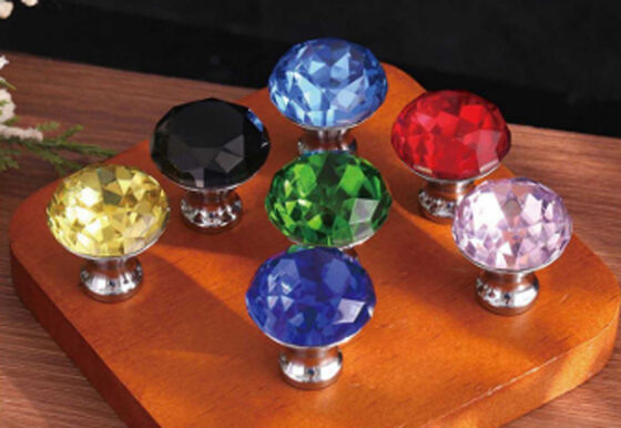 Light Luxury Drawer Crystal Handle Bedside Cabinet Door Handle Crystal Pigeon Egg Porch Cabinet Door Handle