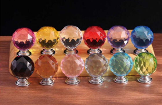 Light Luxury Drawer Crystal Handle Bedside Cabinet Door Handle Crystal Pigeon Egg Porch Cabinet Door Handle