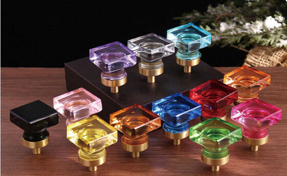 Manual Tools Glass Fried Dough Twists Crystal Glass Diamond Cabinet Door Crystal Door Handle Single Hole