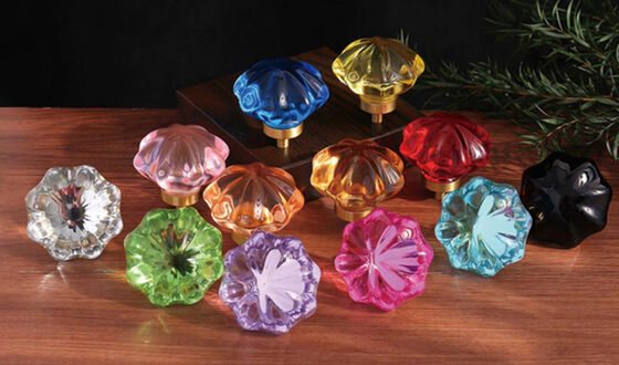 Manual Tools Glass Fried Dough Twists Crystal Glass Diamond Cabinet Door Crystal Door Handle Single Hole