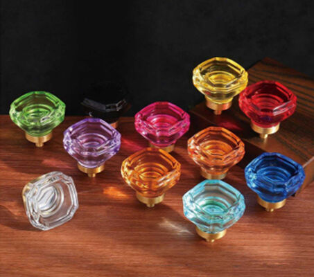 Manual Tools Glass Fried Dough Twists Crystal Glass Diamond Cabinet Door Crystal Door Handle Single Hole