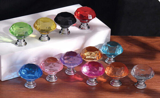 GRH Customized Moulded Brass Crystal Furniture Cabinet Pulls Knobs Wooden Drawer Handles China