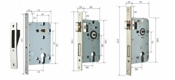 Heavy Duty 3-Point Lock Privacy Aluminum Alloy Door Door Lever Handles With Lock Cylinder for Bedrooms Apartments Kitchens