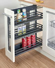 Kitchen Side Pull Out Cabinet Organizer , Pull Out Metal Basket In Iron
