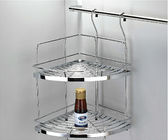 Silver Color Modern Kitchen Accessories Stainless Steel Double Shelf Corner