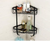 Brass Triangle Bathroom Corner Shower Basket For Hotel