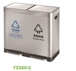 SS 2 3 Compartment Kitchen Trash Can Rectangular For Restaurants
