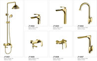 Luxury Golden Brass Bathroom Basin Faucet Single Hole Mount 18L/Min