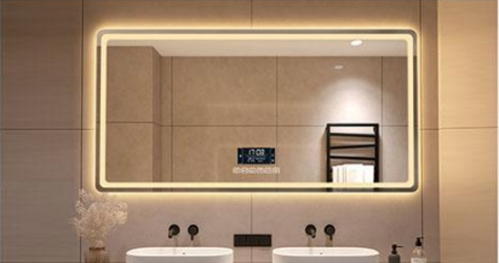 High Durability Make Up Mirrors Light Touch Mirror For Bathroom Irregular Decorative