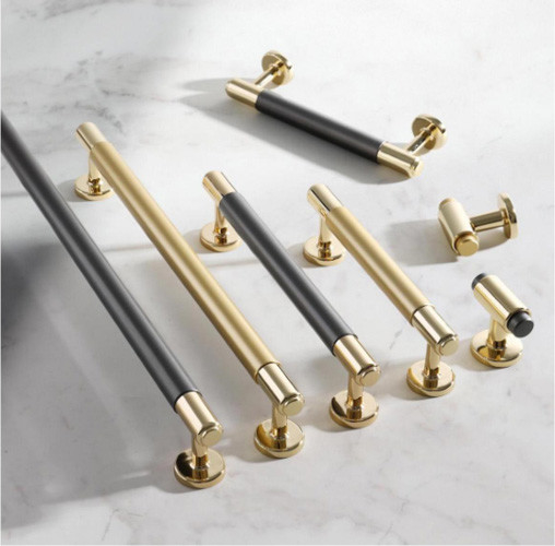 American New Aluminum Knurled Simple Gold T Bar 128mm Furniture Cupboard Wardrobe Cabinet Wardrobe Door Pull Handles