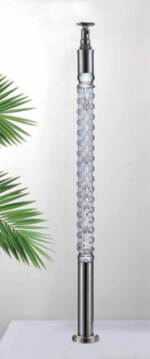 2024 Luxurious Interior Prefinished Crystal Pillar Balustrade Acrylic Baluster Staircase Stair Handrail Design
