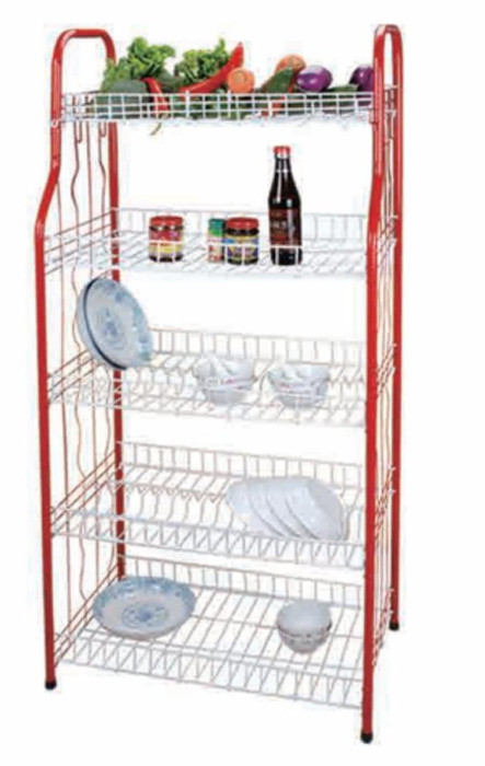 4 Tier Standing Type Kitchen Dinner Plate Dish Rack Dish Drying Rack Plate Rack With U Net Shape Unfoldable Basket