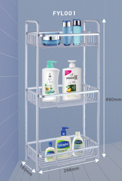 Thick Double layer Tripod Kitchen Bathroom Rack Corner Frame Space Aluminum Bathroom Shower Room Double Tripod