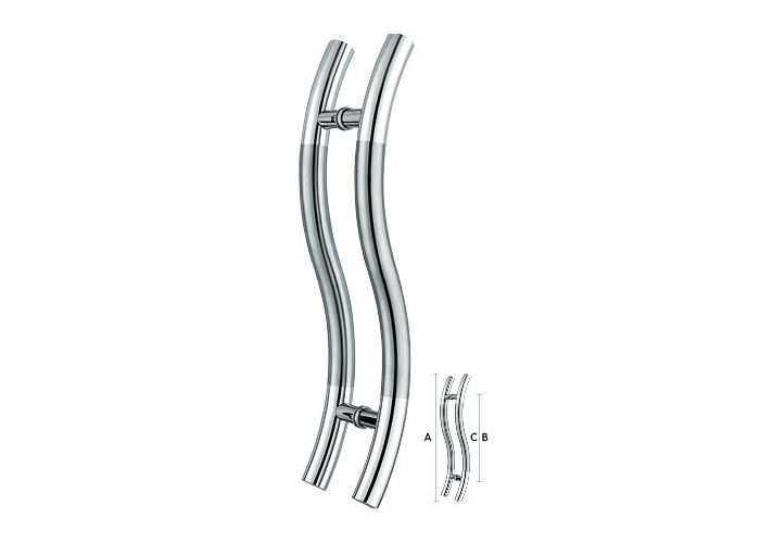 Hollow and Solid Stainless steel WOOd and Glass Door Handle SS201 SS304