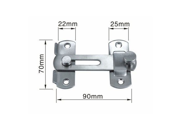 Ss304 Door Lock Latch Simple Modern Style Heavy Duty 70x22mm Small Size