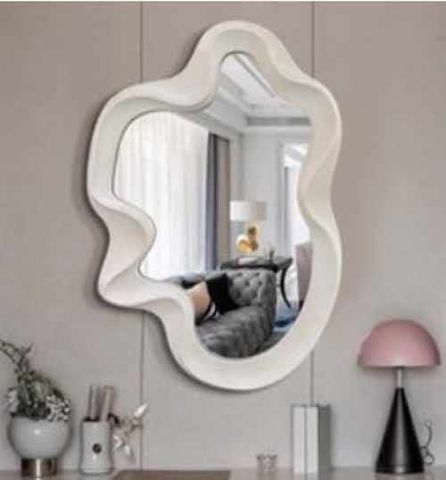 Luxury Irregular Framed Glass Mirror Set Wall Decor Designs for Home with Elegant Frame