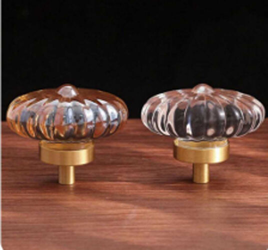 Popular Style Multi Color Transparent Crystal Glass Luxury Furniture Cabinet Door Pull Round Diamond Drawer Knob