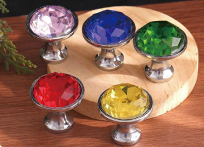 Light Luxury Drawer Crystal Handle Bedside Cabinet Door Handle Crystal Pigeon Egg Porch Cabinet Door Handle