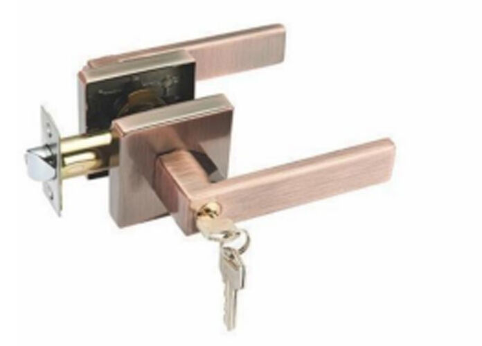 Heavy Duty 3-Point Lock Privacy Aluminum Alloy Door Door Lever Handles With Lock Cylinder for Bedrooms Apartments Kitchens