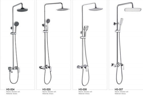 Brass Bathroom Ceiling Rain Shower Faucet Set With Single Handle