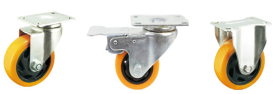 Caster 3 inch transparent caster wheel top plate with swivel and brake for furniture