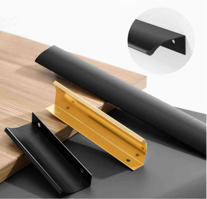 Black Gold Nickel Modern Design Door Pull Handles Sliding Door Recessed Handle For Kitchen Cabinet Door