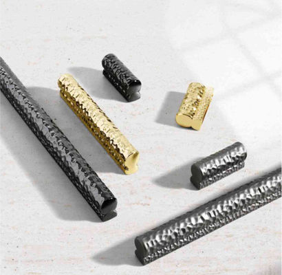 Luxury Brass Gold Knurled Kitchen Cupboard And Wardrobe Door Furniture Cabinet And Bathroom Drawer Pull Handle