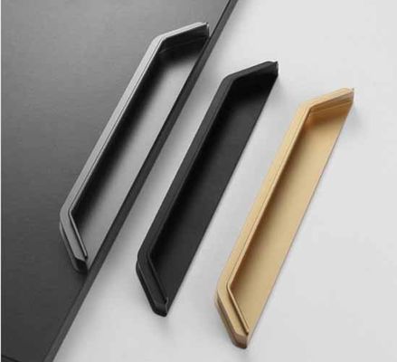 Aluminum Alloy Drawer Wardrobe Slotted Embedded Concealed Furniture Cabinet Door Pull Handle