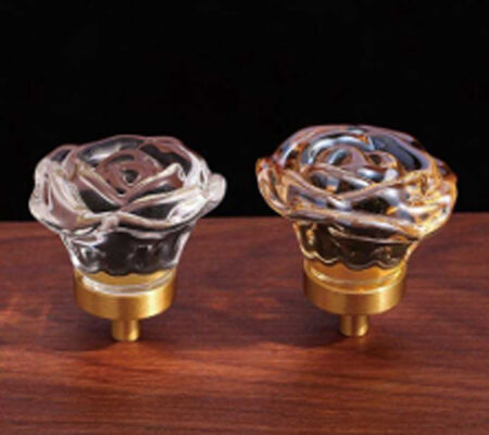 GRH Customized Moulded Brass Crystal Furniture Cabinet Pulls Knobs Wooden Drawer Handles China