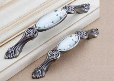 Antique Marble Pattern Ceramic Kitchen Door Knobs And Handles Lightweight