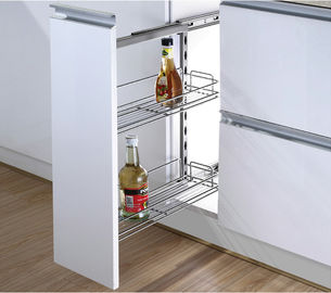 Kitchen Side Pull Out Cabinet Organizer , Pull Out Metal Basket In Iron