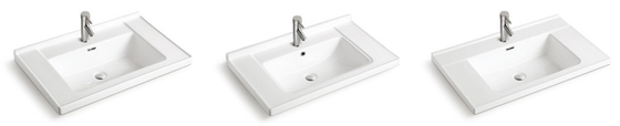 Modern elegant easy clean rectangular shape ceramic body art wash basins countertop bathroom sinks